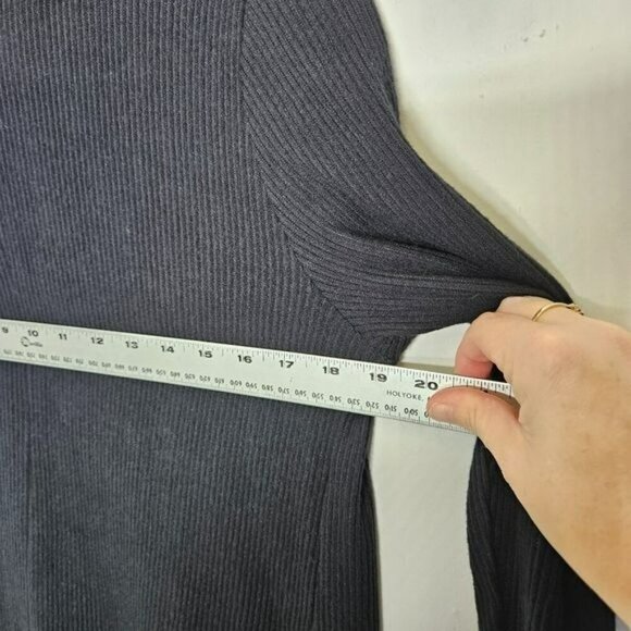 Logo Lounge Lori Goldstein Womens Black Ribbed Open Front Cardigan Sweater S - Picture 8 of 12